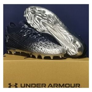 NEW🔥- Under Armour size 8.5 Spotlight Clone 4.0 MC Black/Metallic Gunmetal/Meta